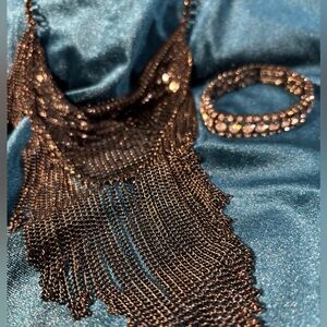 Premier Design Necklace and Bracelet Set. Pewter tone. SKU 1.
